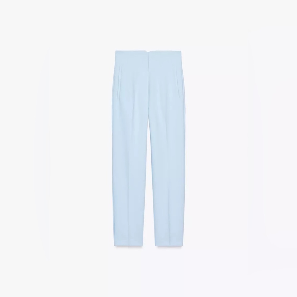 ZARA Elegant PANTS WITH A HIGH WAIST Light Blue Women's Pants - Picture 4 of 8
